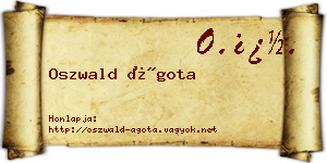 Oszwald Ágota névjegykártya