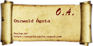 Oszwald Ágota névjegykártya