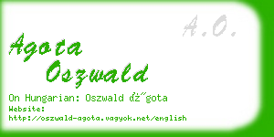 agota oszwald business card